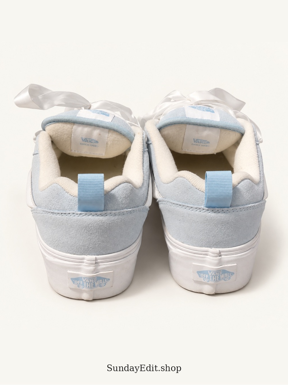 Vans Sky Blue Old Skool Platform Sneakers with White Stripe | Size 7.5 - Picture 2 of 3